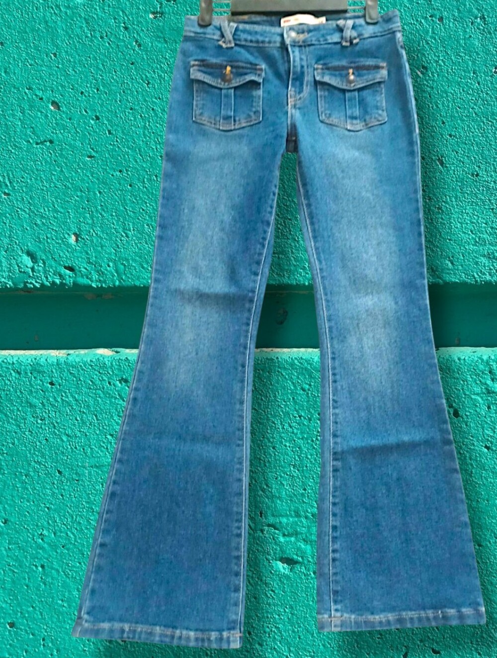 Levi's Youth Girls Size 12 Blue Flared Cargo Jeans - Classic Denim